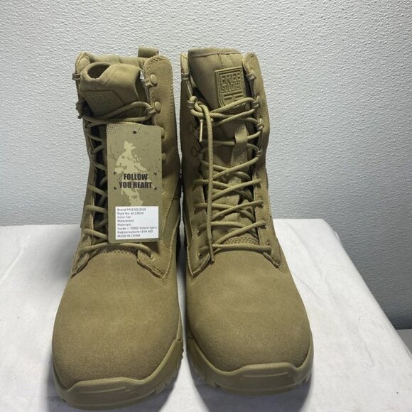 NEW FREE SOLDIER Men’s Tactical Desert Boots – Tan – Size 11.5 – Lace-Up - Picture 5 of 6